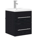 Bathroom Sink Cabinet with Drawer Black Oak 41 x 38.5 x 48 cm 3415986