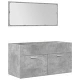 5 Piece Bathroom Furniture Set Concrete Grey Engineered Wood 3324897