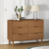 Drawer Cabinet MOLDE Brown 113x40x80 cm Solid Wood Pine 4013410