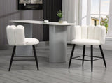 Bar Stools Set of 2, Faux Cashmere Upholstered Breakfast Bar Chairs, Modern Kitchen Stools with T3398P341398