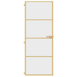 Interior Door Slim Golden 76x201.5 cm Tempered Glass and Aluminium 155132