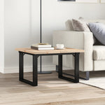ZNTS Coffee Table O-Frame 70x70x40.5 cm Solid Wood Pine and Steel 3282727