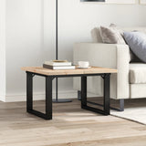 ZNTS Coffee Table O-Frame 70x70x40.5 cm Solid Wood Pine and Steel 3282727