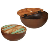 Bowl-shaped Coffee Tables 2 pcs Solid Wood Reclaimed 352050