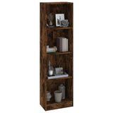 4-Tier Book Cabinet Smoked Oak 40x24x143 cm Engineered Wood 816065