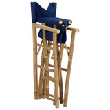 Director's Chair Set of 2 Blue Bamboo Standard Foldable 313030