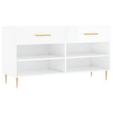 Shoe Bench High Gloss White 102x35x55 cm Engineered Wood 829726