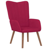 Relaxing Chair with a Stool Wine Red Velvet 327671