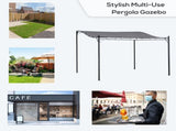 3x3m Freestanding Metal Wall Awning Canopy Grey T3398P318650