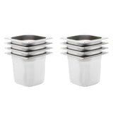 Gastronorm Containers 8 pcs GN 1/6 150 mm Stainless Steel 50908
