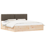 Bed Frame with Upholstered Headboard Taupe 200 x 200 cm 3398212