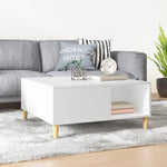 ZNTS Coffee Table White 80x80x36.5 cm Engineered Wood 821092