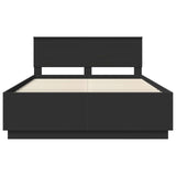 Bed Frame with Headboard Black 160 x 200 cm Engineered Wood 3408055