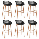 7 Piece Bar Set White and Black 3057448