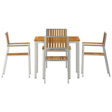 Outdoor Dining Set 5 pcs Solid Acacia Wood and Stainless Steel 3334790