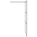 Walk-in Shower Wall with Clear ESG Glass 115x195 cm Black 151026