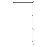 Walk-in Shower Wall with Clear ESG Glass 115x195 cm Black 151026