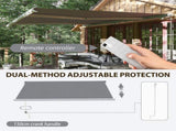 4x3m Full Cassette Electric/Manual Retractable Awning with Remote Controller, Sun Canopies for Patio T3398P315946