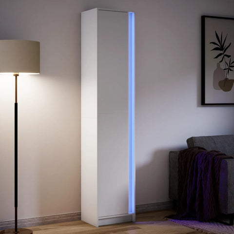 Highboard with LED White 41.5x32.5x200 cm Engineered Wood 3307898