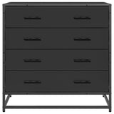 Drawer Cabinet Black 70x41x70 cm Engineered Wood 849079