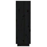 Shoe Cabinet Black 60x34x105 cm Solid Wood Pine 813554