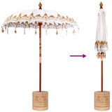 Balinese Parasol Cream 180-190 cm Cotton and solid wood 3356888