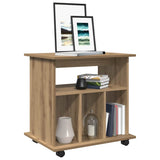 Rolling Cabinet Artisan Oak 60x45x60 cm Engineered Wood 856663