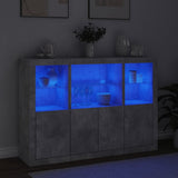 Sideboards with LED Lights 3 pcs Concrete Grey Engineered Wood 3209110