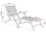 Folding Deck Chair Natural Solid Teak Wood 42030520