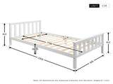 Single Bed White 3ft Solid Pine Wooden Bed Frame for Adults, Kids 190 x 90 cm WF038853KAA