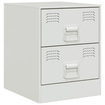 ZNTS Bedside Cabinet White 34.5x39x44 cm Steel 841629