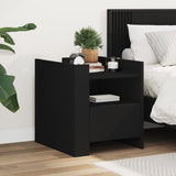 ZNTS Bedside Cabinet Black 45x50x50 cm Engineered Wood 848277