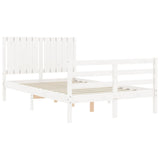 Bed Frame without Mattress White Small Double Solid Wood 3194737