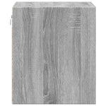 ZNTS Wall-mounted Bedside Cabinet with LED Lights Grey Sonoma 852071