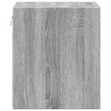 ZNTS Wall-mounted Bedside Cabinet with LED Lights Grey Sonoma 852071