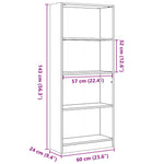 ZNTS Bookcase White 60x24x143 cm Engineered Wood 857812