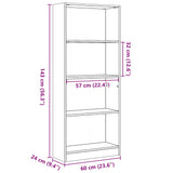 ZNTS Bookcase White 60x24x143 cm Engineered Wood 857812