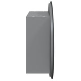 Bathroom Cabinet with Round Mirror&LED Grey 47x47x17.5 cm 345585