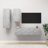 4 Piece TV Cabinet Set Concrete Grey Engineered Wood 3079151