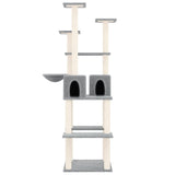 Cat Tree with Sisal Scratching Posts Light Grey 167 cm 171610