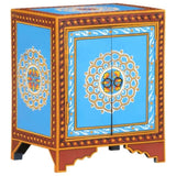 ZNTS Hand Painted Bedside Cabinet 40x30x50 cm Solid Mango Wood 321668