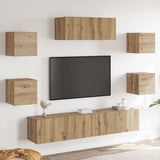 7 Piece TV Cabinet Set Wall-mounted Artisan Oak 3329208