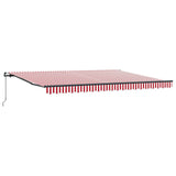 Retractable Awning Red and White 450 x 300 cm 3330917
