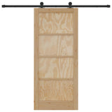 Sliding Door ORKDAL Brown 86 x 198.5 cm Solid Pine Wood 3333482