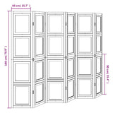 Room Divider 6 Panels White Solid Wood Paulownia 358698