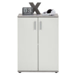 ZNTS FMD Chest Cabinet with 2 Doors White and Grey 428684