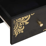TV Cabinet with Drawer Black 100 x 33 x 46 cm Solid Mango Wood 4018826