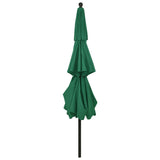 3-Tier Garden Parasol with Aluminium Pole Green 3.5 m 313877