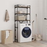 Washing Machine Shelf Smoked Oak 67x25x163 cm Engineered Wood 838985