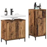 Bathroom Furniture Set 2 pcs Old Wood Engineered Wood and Metal 3393101